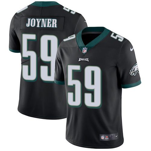 Men Philadelphia Eagles 59 Seth Joyner Nike Black Vapor Limited NFL Jersey